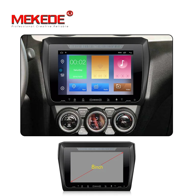 Sale Mekede android 9.1 Car multimedia stereo head unit navigation GPS NAVI DVD player for Suzuki Swift 2017 2018 2019 8core 32GB ROM 1