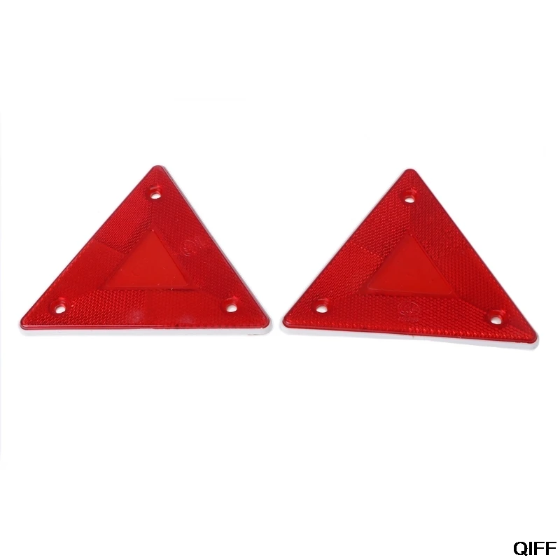 

2 Pcs Triangle Warning Reflector Alerts Safety Plate Rear Light Trailer Fire Truck Car May06