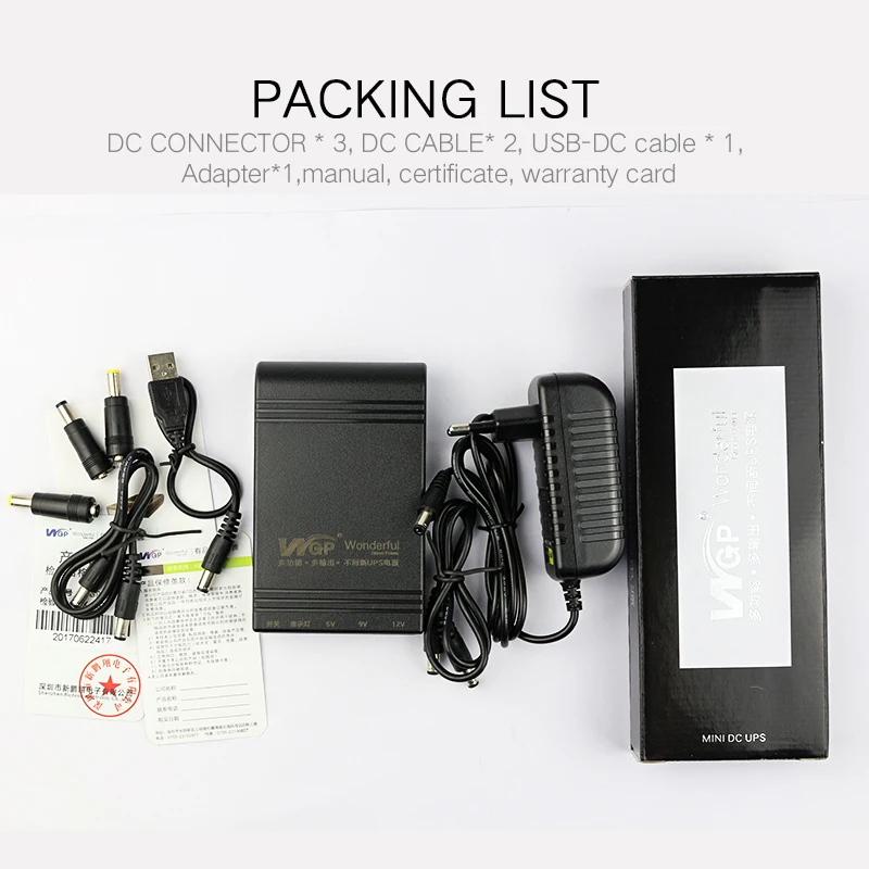 Wifi Router Ip Camera UPS Battery Backup Uinterruptible Power Supply DC Portable 5V 9V 12V 1A Mini 