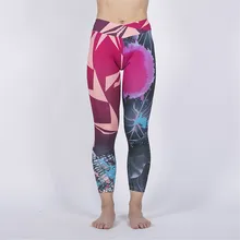 Женские, с высокой посадкой бедренные женские штаны для йоги леггинсы для фитнеса Цвет цифровой печати туго бег Фитнес лосины для йоги