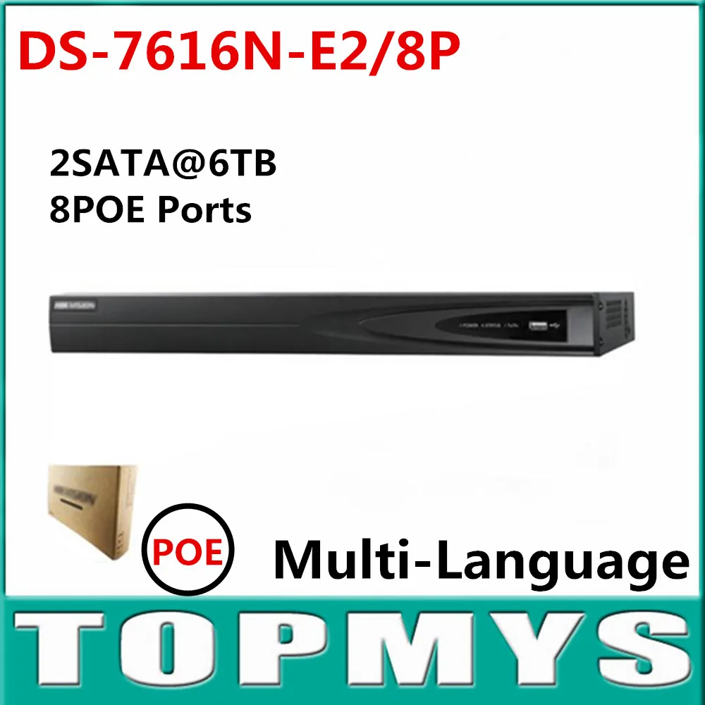 Multi language Version DS 7616N E2 8P Network NVR 16CH with 8 POE port Full HD