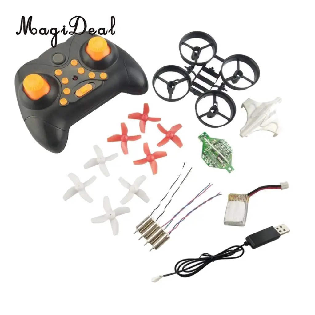 MagiDeal Mini RC Quadcopter Helicopter Small Drone Remote Control Toy Unassembled Kit for RC Helicopter Fans Kids Adults Gift