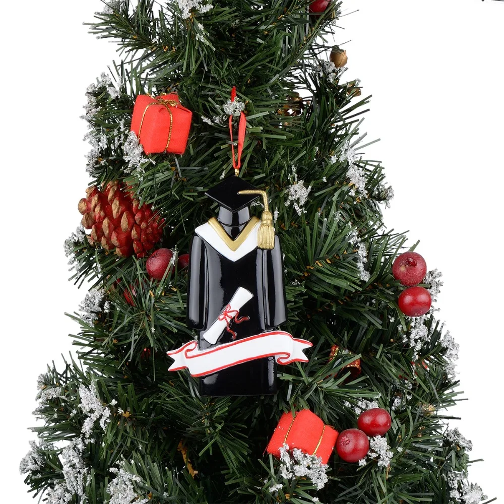 Maxora смолы глянцевый выпускник персонализированные рождественские украшения используется для Schoold Выпускной праздновать подарки на память