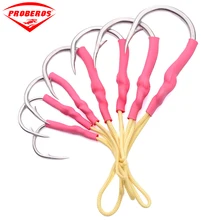 20 шт. крепкие Крючки из нержавеющей стали для рыболовной приманки рыболовные крючки с PE леской для морской рыбы Крючки 1/0-13/0 джиг большой Рыболовный крючок