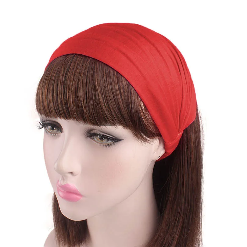Wholesale New Autumn Red Rose Diamante Solid Color Turban Head