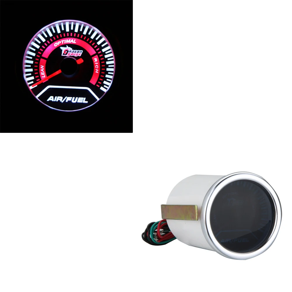 

Universal 52mm Smoke Lens Pointer Air/Fuel Ratio White LED Water Temperature Meter Car Meter Standard Gauge for Car Truck Boat