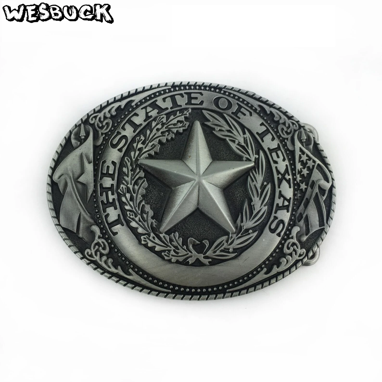 

WesBuck Brand Retro Plating Process State of Texas Flag Logo Cowboy Belt Buckle Metal Mens Big Buckles for Belt Accessories
