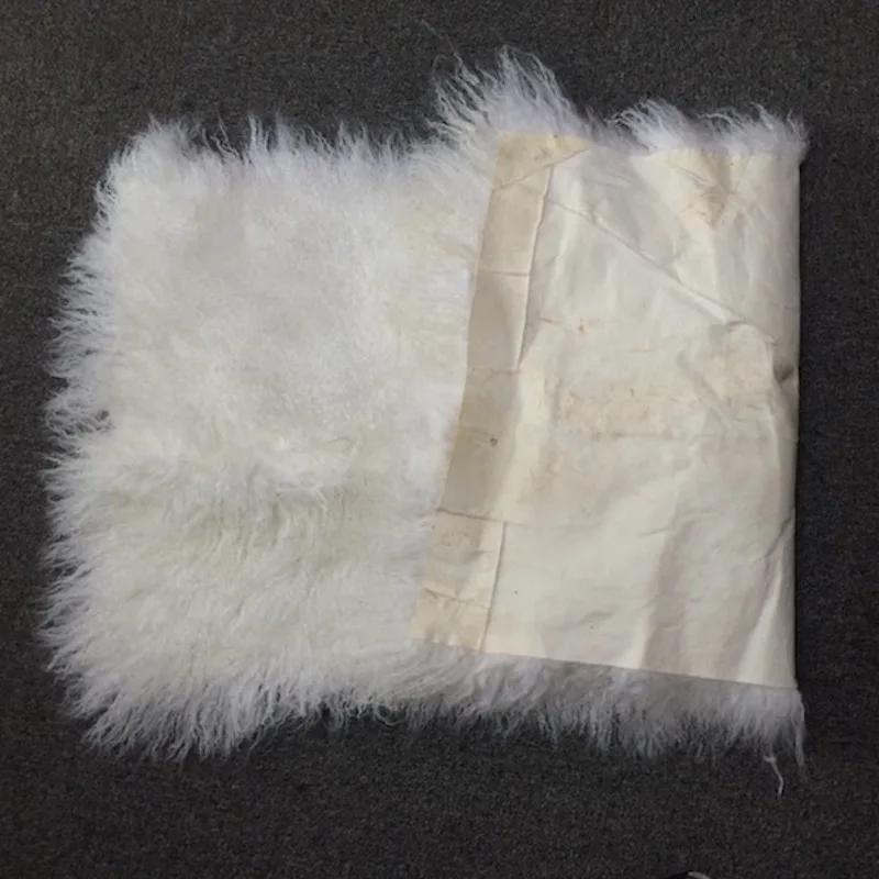 Free Shipping 115x55cm Nature Sheep Skin Wool Carpet Long Hair Blanket
