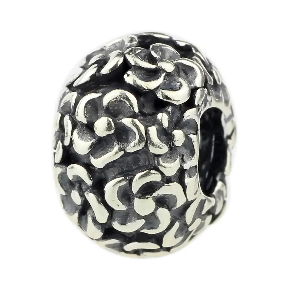

925 Sterling Silver Charms Bead Cherry Flower European Charm Fit Snake Chains& Bracelet DIY