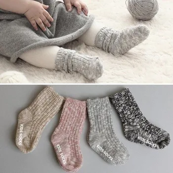 

Autumn and winter woolen baby socks thick boys and girls piled socks