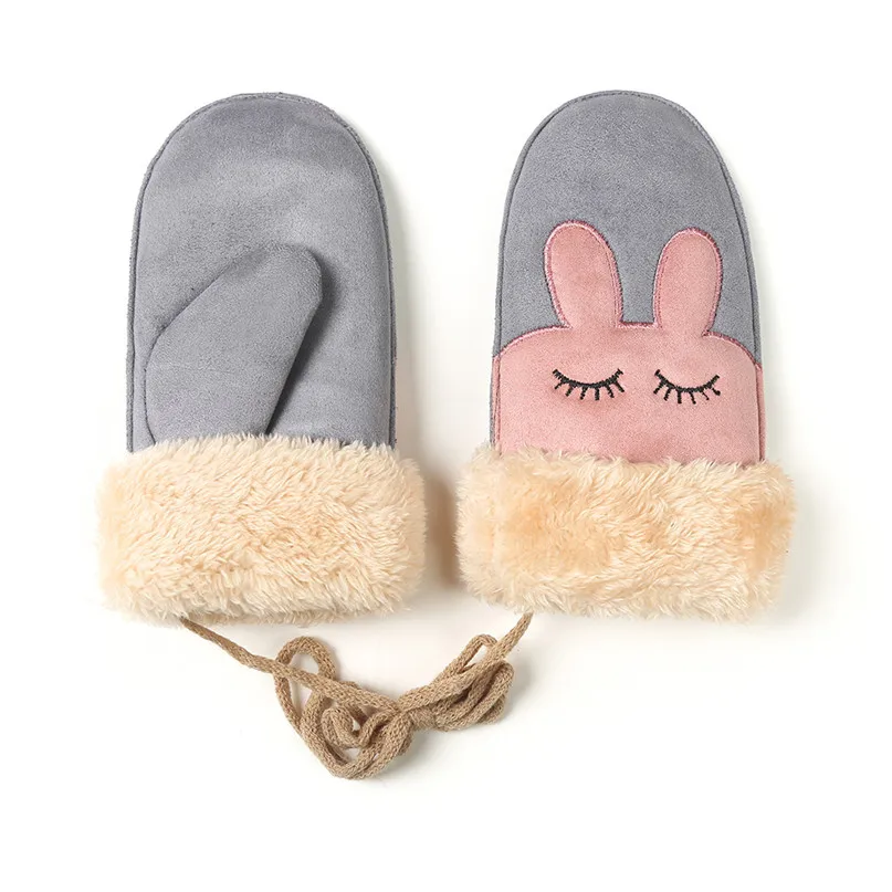 Children's Gloves Kids Winter Cartoon Warm Ski Gloves Plus Velvet Thickening Mittens Child outdoor gloves Christmas gifts #2n07 (5)