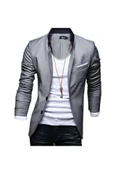Saf-Для мужчин Slim Fit Куртка Блейзер Пальто Рубашка x-большой серый