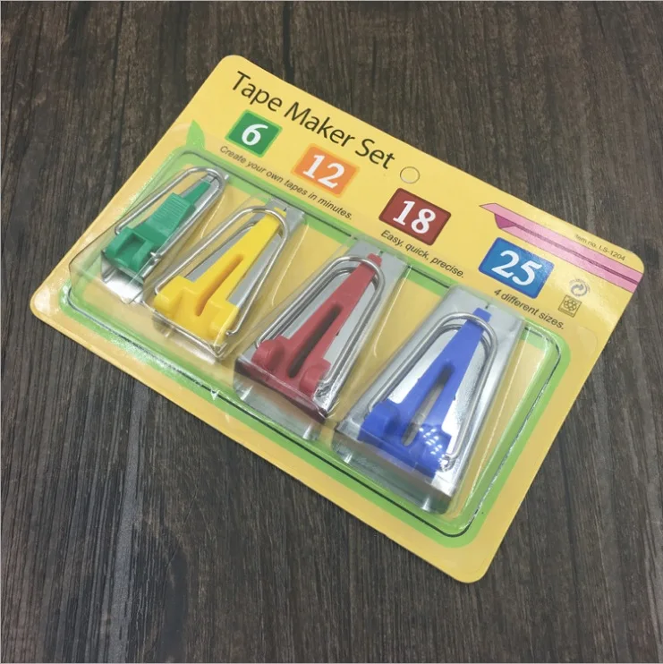 

4 Size bias tape maker sewing Tool 6mm 12mm 18mm 25mm /Four-piece set Binding Quilting Sewing Accessorie Craft DIY Accessories