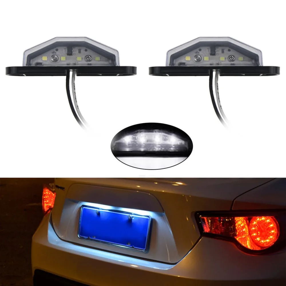 

2pcs/set LED Number Plate Light Truck UTE Trailer Plate Light with 4pcs High Brightness LEDs for 10-30 Volt Vehicle