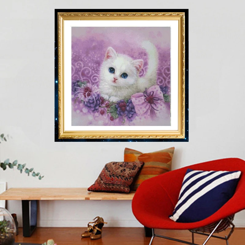 

DIY Diamond Painting Cute Cat 30x30cm Cross Stitch Full Drill Rhinestone Pasted Painting Home Decor Free Shipping