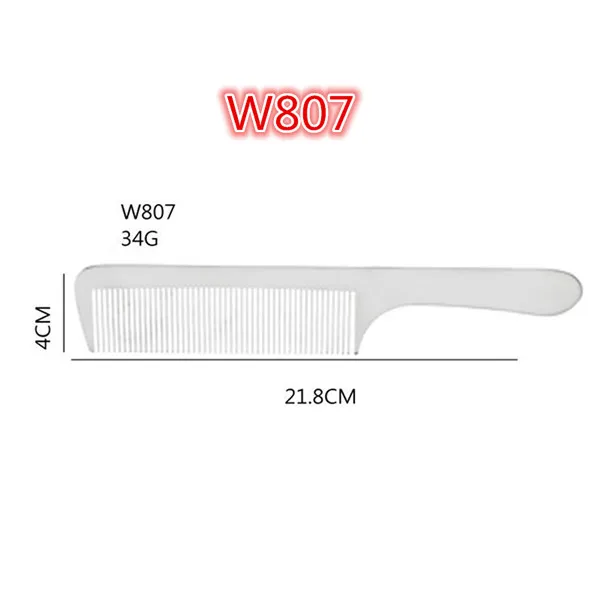 W807 1 шт., 5 типов, салон, нержавеющая сталь, гребни для стрижки волос, Профессиональные парикмахерские, серебряная расческа, инструмент - Цвет: W807