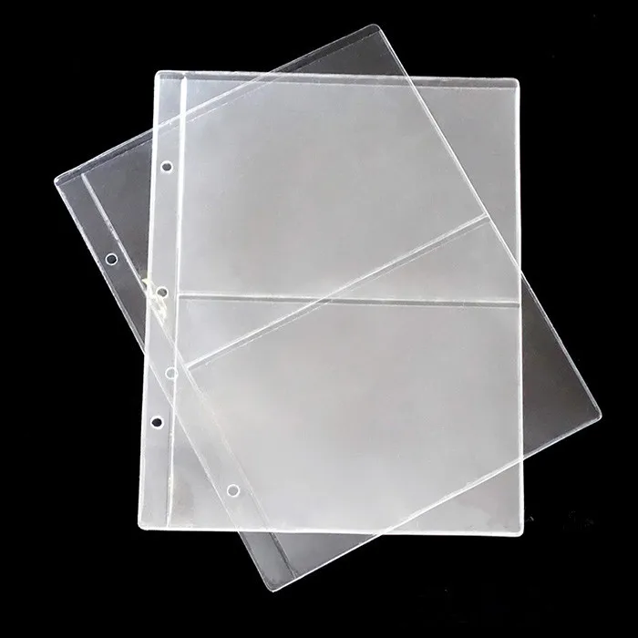 

10Pages/Lot 2 lines /Page PVC inside banknote page collection of Paper Money Coin Album Loose-leaf inners of Coin/Money Holders
