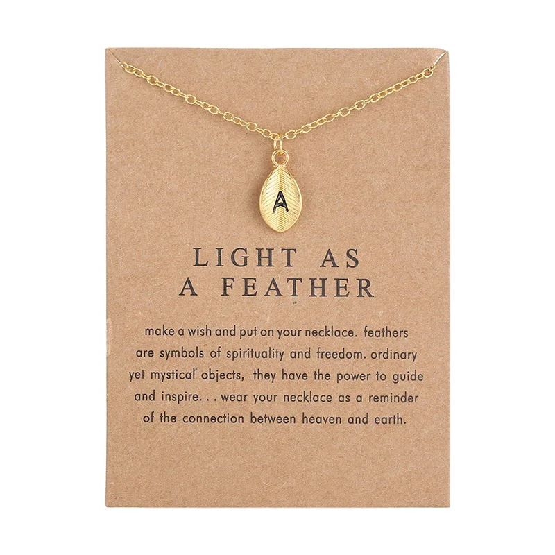 

High Quality Alphabet Personalized Initial Letters Leaf Pendants Chokers Necklaces for Women