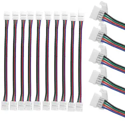 Разъем Кабель SMD 5050 RGB светодиодные ленты свет Solderless печатной платы 10 светодиодный led разъем RGB