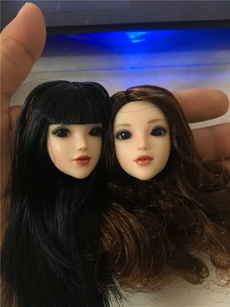 

Custom 1/6 Female Head Carved BJD Pale Head Carving Painted Head Model with Movable Rolling Eyes for 12 in Action Figure Body