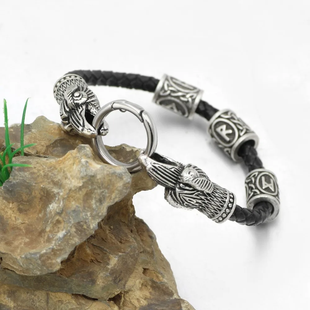 Viking ворона розовый кварц браслет скандинавский норвежский амулет Jewelry Одина