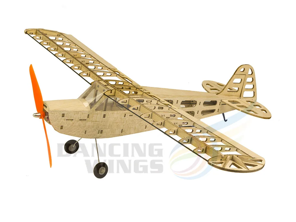 DW Hobby RC Airplane T08 J3 Balsa Wood Model Aircraft 4CH Electric