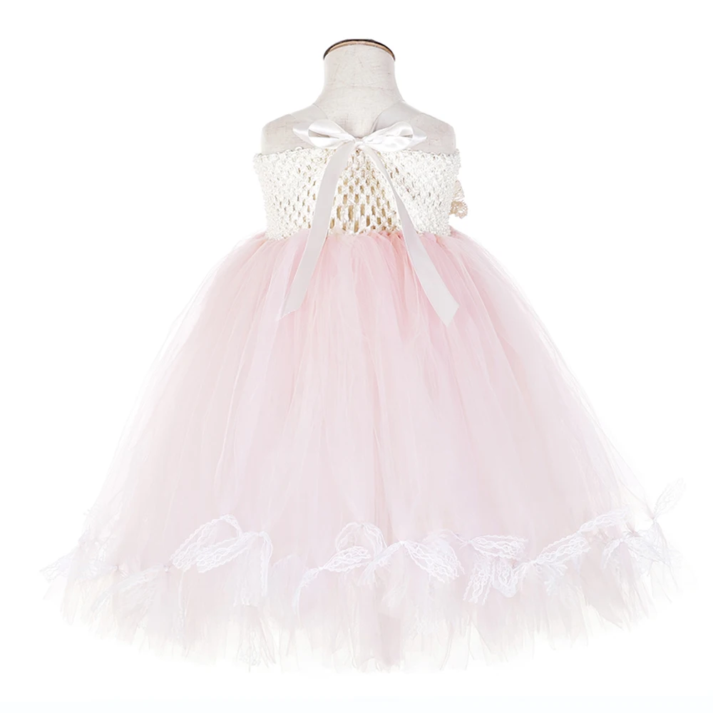 Cute Flower Girls Wedding Unicorn Baby Clothes Teenage Sleeveless Lol Dress for Girl Pink Tulle Lace Bowknot Tutu Dress Vestido (6)