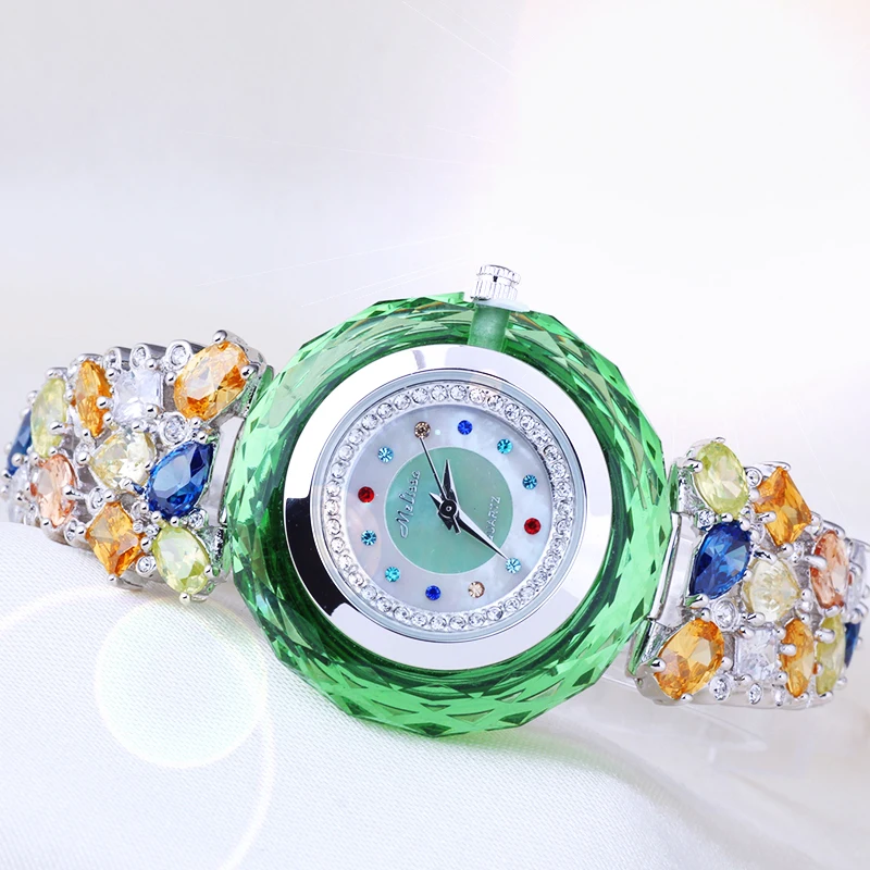 Top Luxury Melissa Lady Women's Watch Elegant Rhinestone Fashion Hours Dress Bracelet Full Crystal Clock Girl Birthday Gift Box