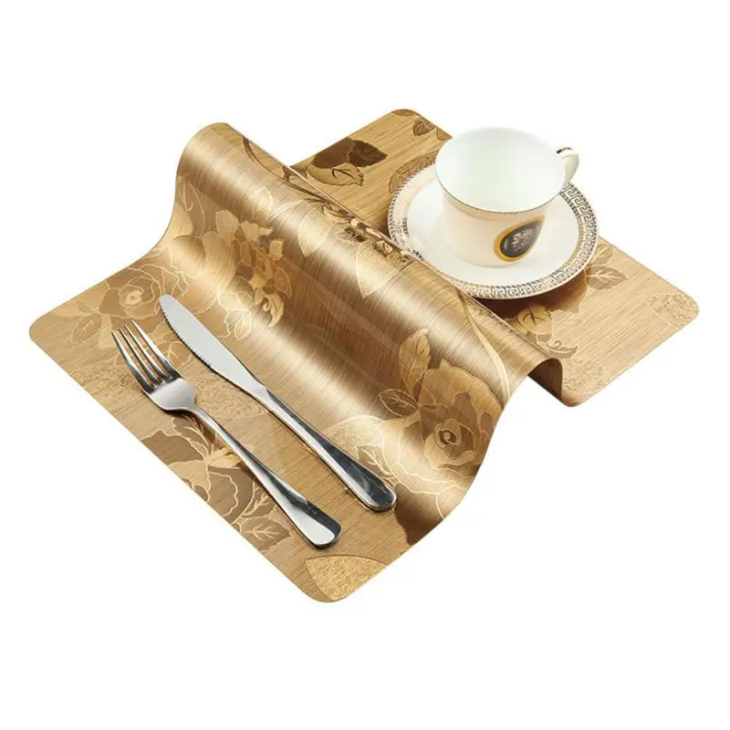 Soft Glass PVC Mats Placemats Heat resistant Non slip Thick Dinner Pad