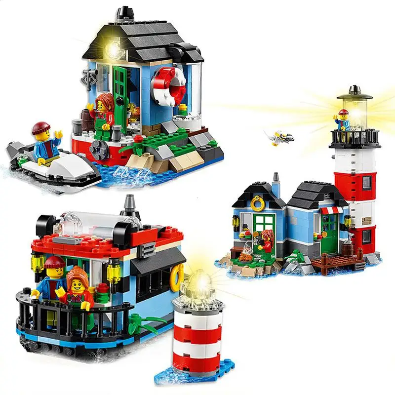 CHINA BRAND Educational Toys for children DIY Building Blocks 3in1 Lighthouse Point 31051 Compatible with Lego