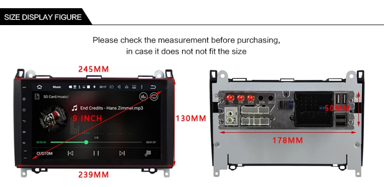 Flash Deal Idoing Android9.0 4G+32G 8Core 2Din Steering-Wheel For MercedesBenz A Class&B Clas Car Multimedia Player Fast Boot TV 1080P HDP 17
