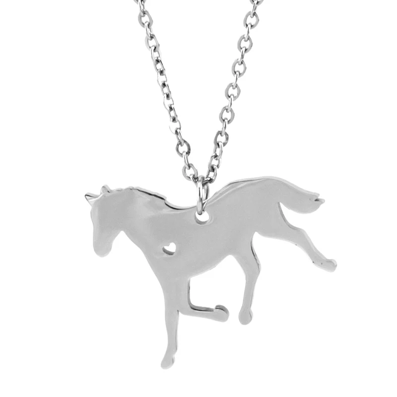 Risul سباق الخيل قلادة شخصية الحصان الحصان تشغيل stainlesssteel عاشق هدية الحصان مجوهرات رولو سلسلة قلادة