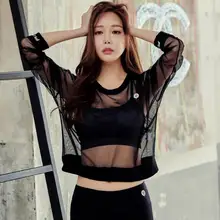 Женские сетчатые спортивные беговые Футболки с длинным рукавом, дышащие быстросохнущие футболки для спортзала, бега, тренажерного зала, фитнеса