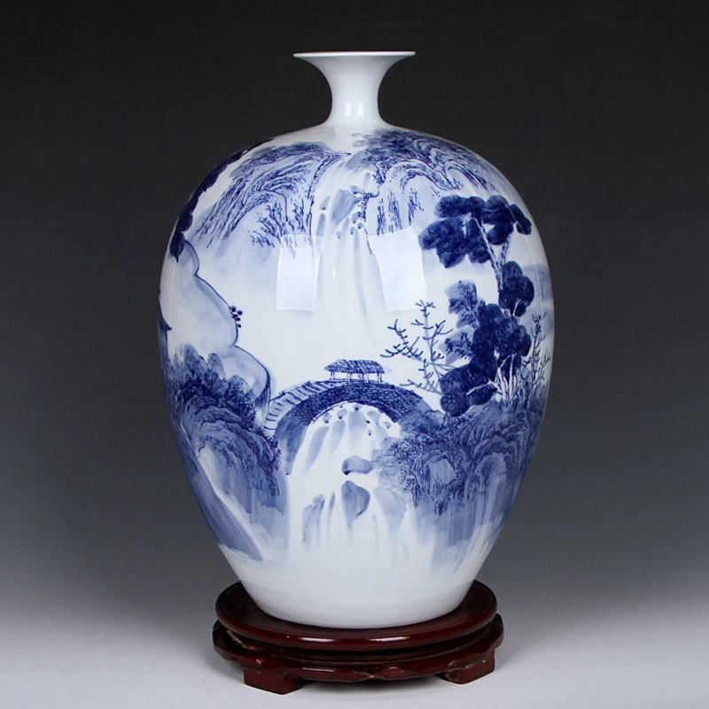 is the famous blue and white porcelain hand painted ceramic flower vase