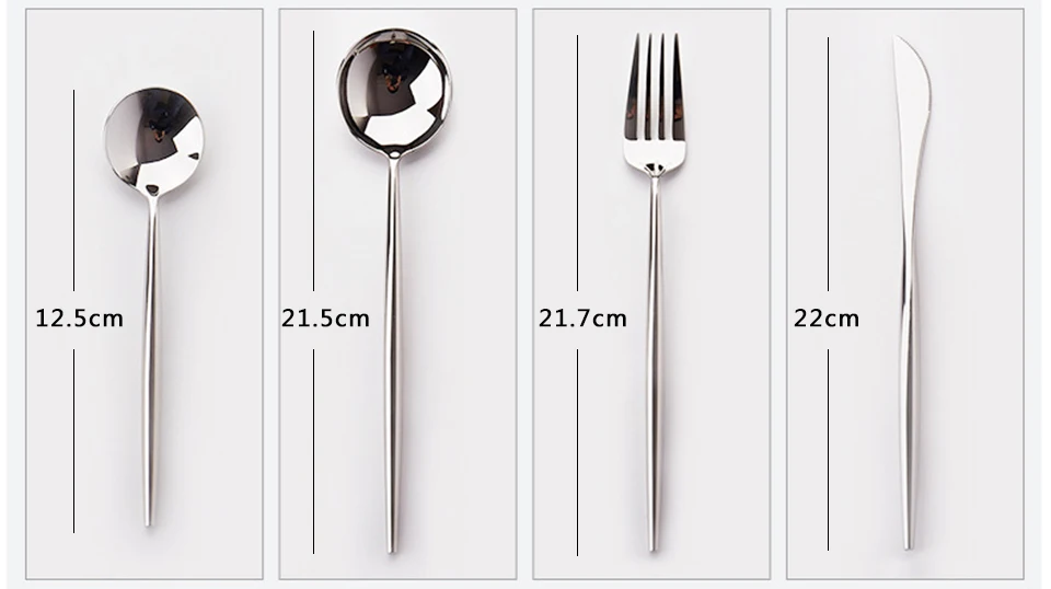 LIYIMENG Exquisite Tableware 24Pcs Western Dinnerware Knife Fork Stainless Steel Steak Cutlery Dinner Set Tools12