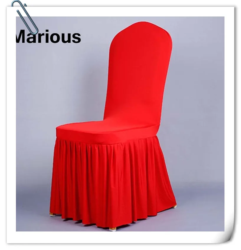 2016 New Style red 100pcs spandex pleated chair cover nantong for