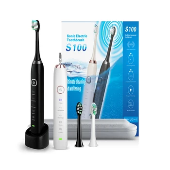 

2PCS Sonic Ultrasonic Electric Toothbrush S100 5 models IPX7 Waterproof Inductive charger Wireless rechargeable Toothbrush