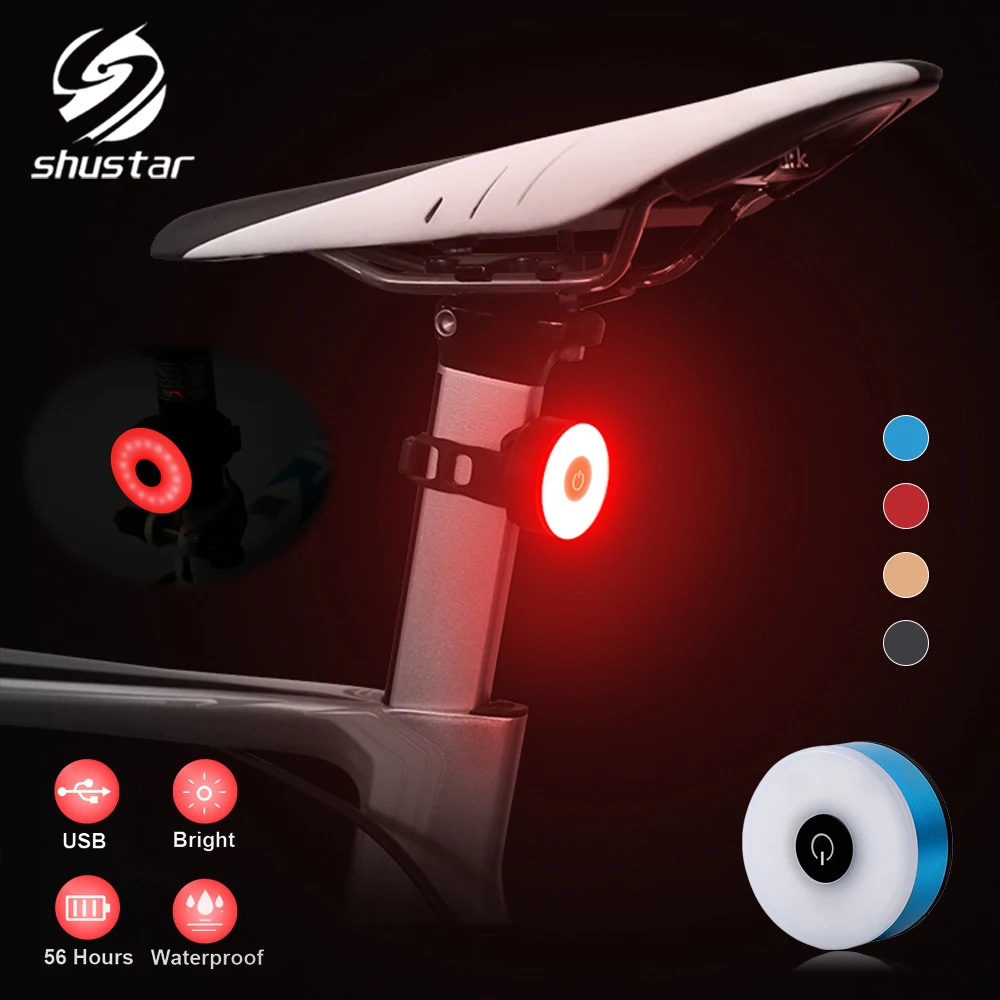 

Mini LED Bicycle Taillight USB Rechargeable Warning Light Waterproof Flashing Helmet lamp Cycling lighting Bicycle accessories