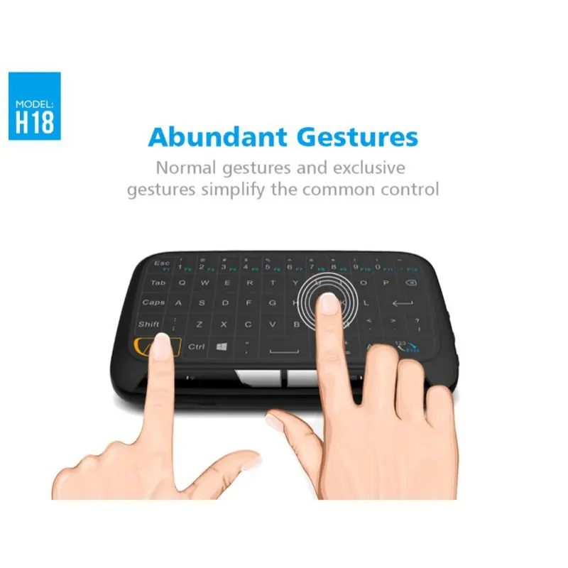 H18 2,4G полный сенсорный контроль беспроводная клавиатура Аккумуляторная клавиатура Air mouse Клавиатура комбо
