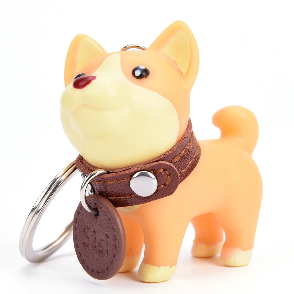 

Creative Model Dog Keychain Popular Versatile Rubber Keyring 4 Styles For Women Girl 1Pc