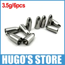 6 шт./лот, 3,5 г, 1/8 унций, топ, вольфрамовая пуля, вес грузила, Taxas Rig, аксессуары для ловли басов, быстро тонущие свинцовые грузила, замена