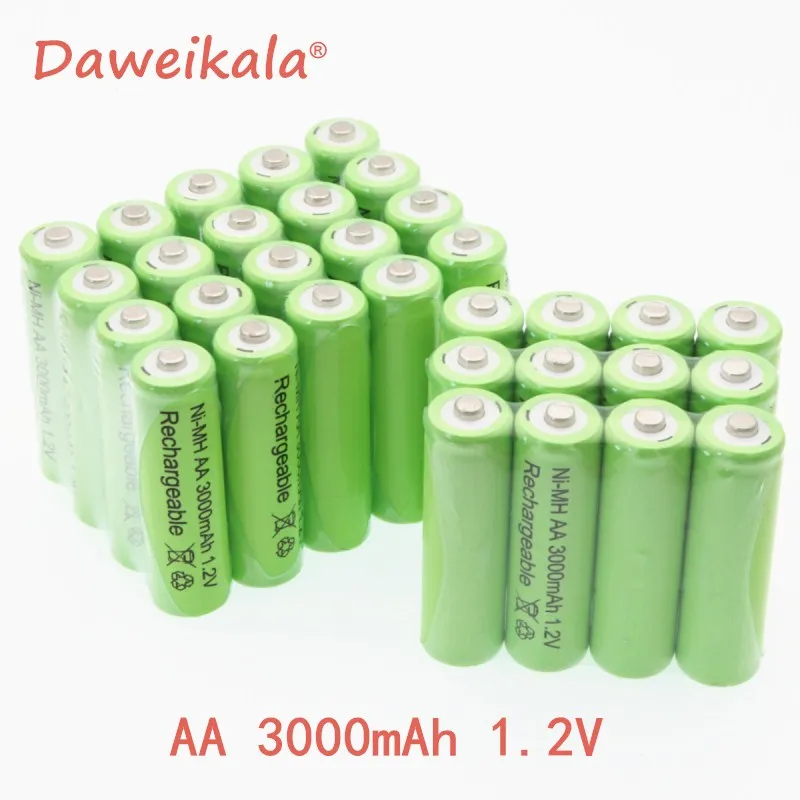 2.4.8.12.16.20 шт lote 1,2 V AA 3000mAh NI MH предварительно заряженные аккумуляторы NI-MH аккумуляторная батарея AA3000 для игрушек микрофон камеры