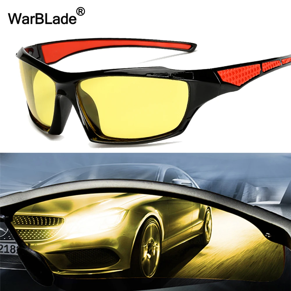 Hombre gafas de visión nocturna WarBLade Driver gafas de visión nocturna conducción lente amarilla visión antideslumbrante clásica