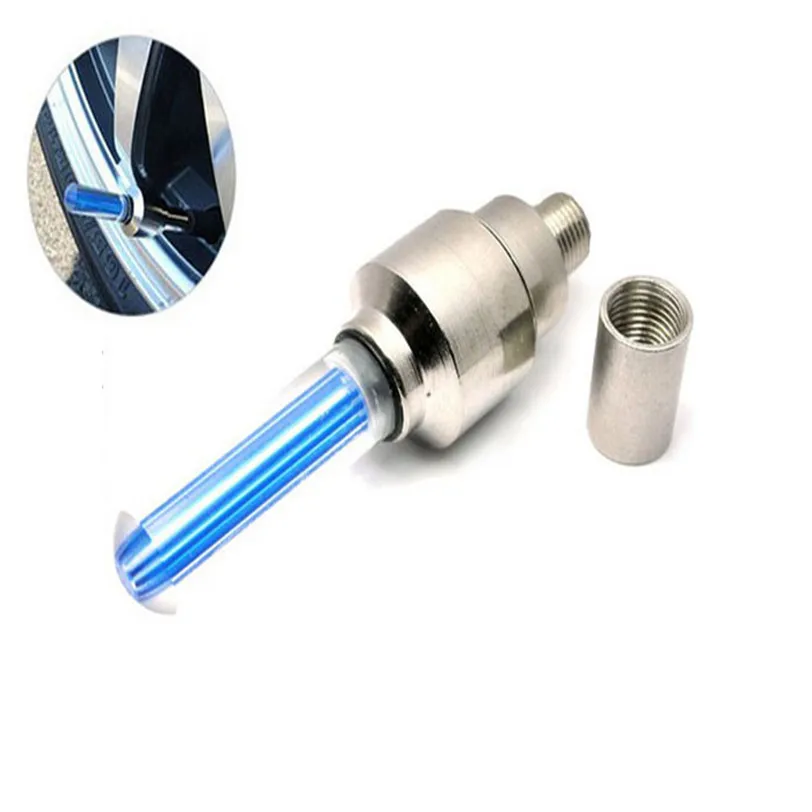 

2pcs Bike Bicycle Car Wheel Tyre Tire Valve Cap LED Neon Flash Lamp Light Blue Car-styling Motorcycle lights 2018 Dropshipping