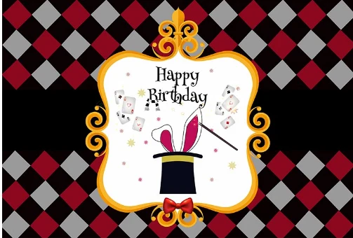 

Фон для студийной фотосъемки 7 Х5 футов, моющийся фон из полиэстера с волшебными магическими шашками для показа на день рождения, на заказ