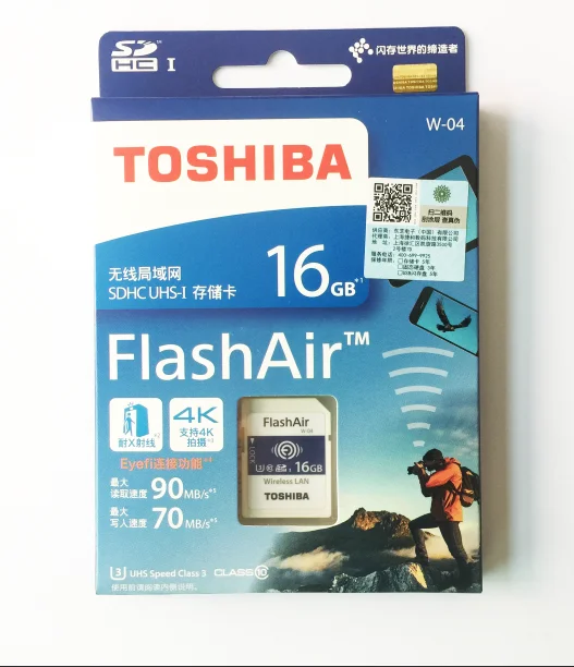 Toshiba wifi SD карта SDXC 16 Гб/32 ГБ/64 ГБ SDHC карта памяти U3 беспроводная wifi FlashAir W-04 класс 10 цифровая SD для камеры