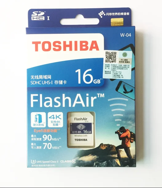 Toshiba wifi SD карта SDXC 16 Гб/32 ГБ/64 ГБ SDHC памяти U3 беспроводная FlashAir W 04 класс 10 цифровая