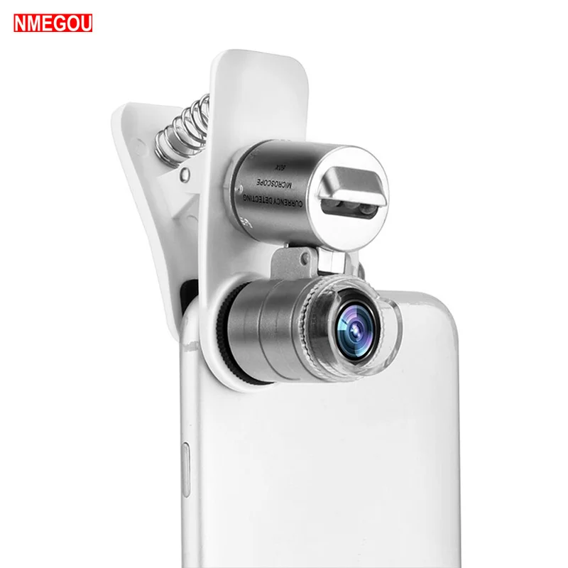 

Mobile Phone Loupe Microscope Macro Lens 60X Optical Zoom Magnifier Micro Camera Clip LED Lenses for IPhone 5 6S 6 7 8 Plus X XS