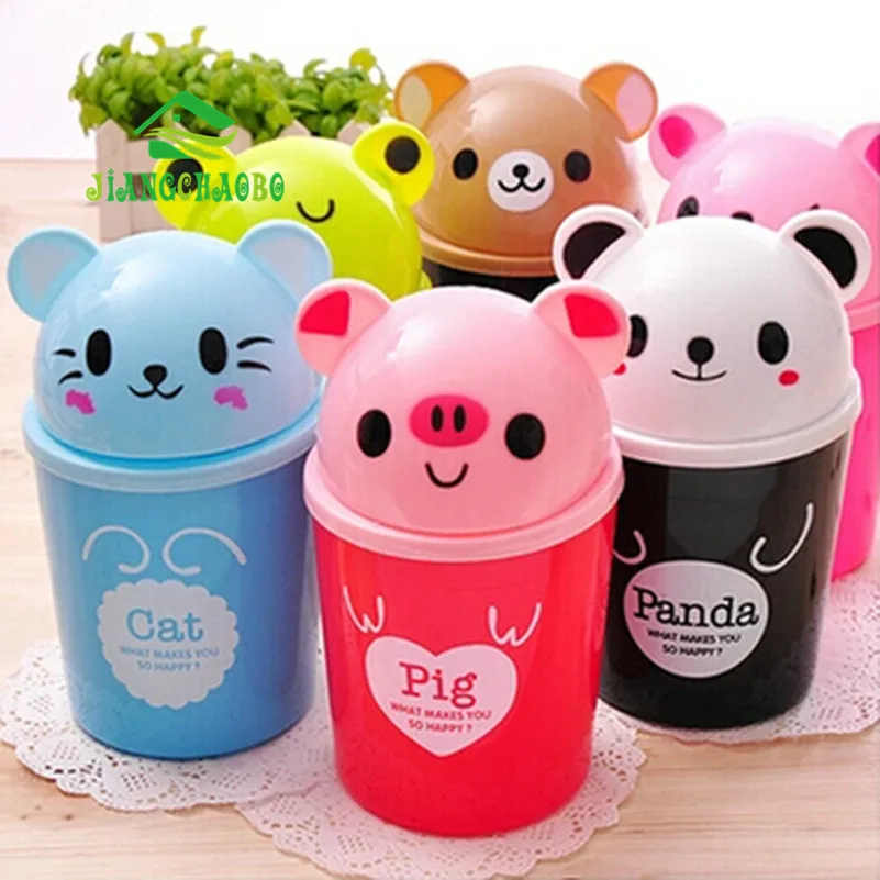 Mini Debris Bucket Cartoon Cute Trash Barrel Creative Desktop Storage
