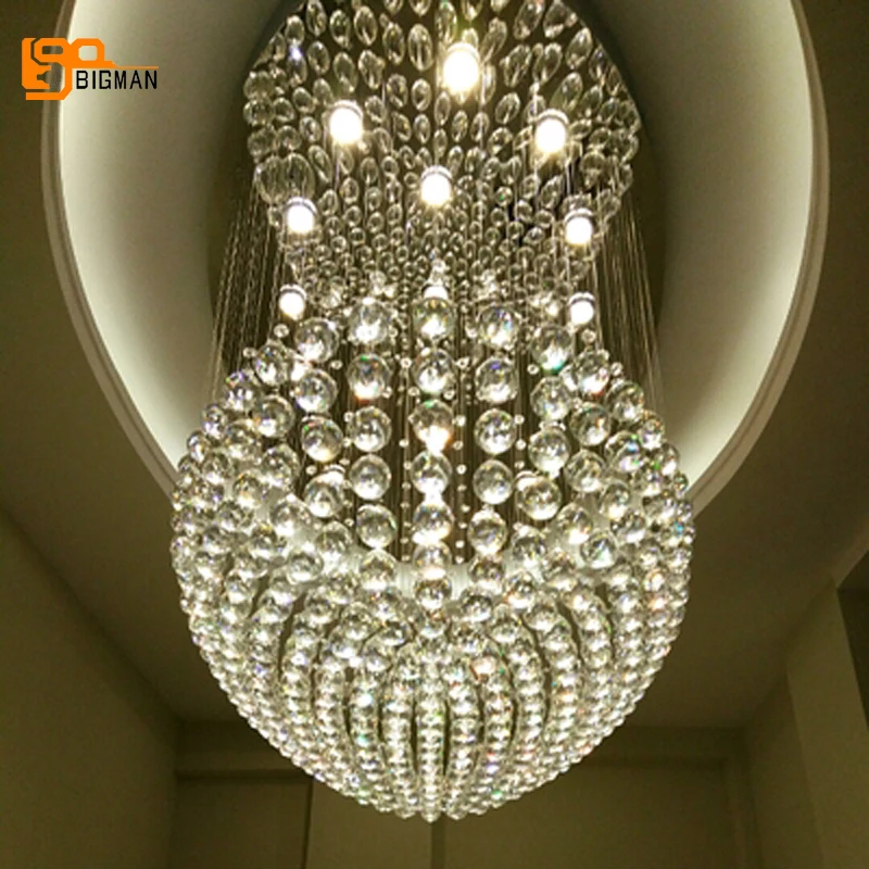 

large modern chandeliers crystal light lustre hotel lobby chandelier LED lamp length 120cm